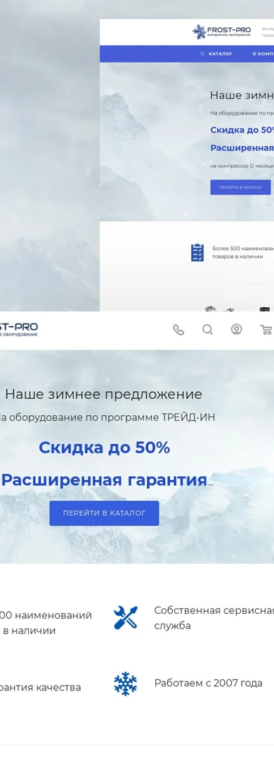 Мобильный интерфейс проекта Frost-PRO
