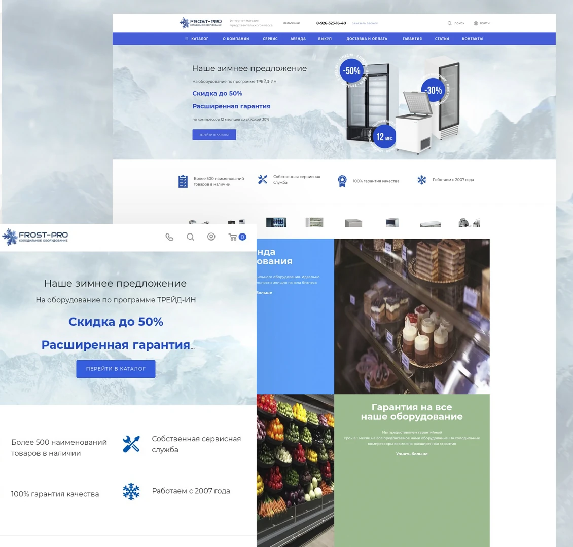 Интерфейсы проекта Frost-PRO